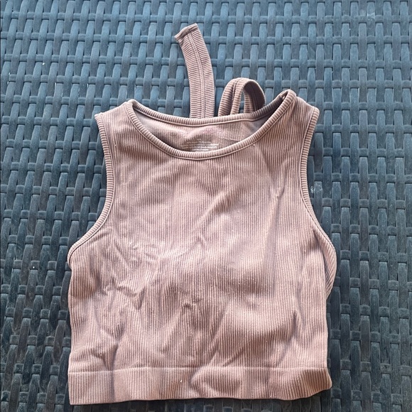 Ribbed Tan Crop Top - Picture 1 of 3